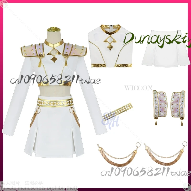 Shop1104340175 متجر زوي كوسبروف كوريا أيدول هنتركس الذهبي المرحلة شيطان اللعب جيراي كي الأبيض مثير أحذية صغيرة الباروكات هالوين