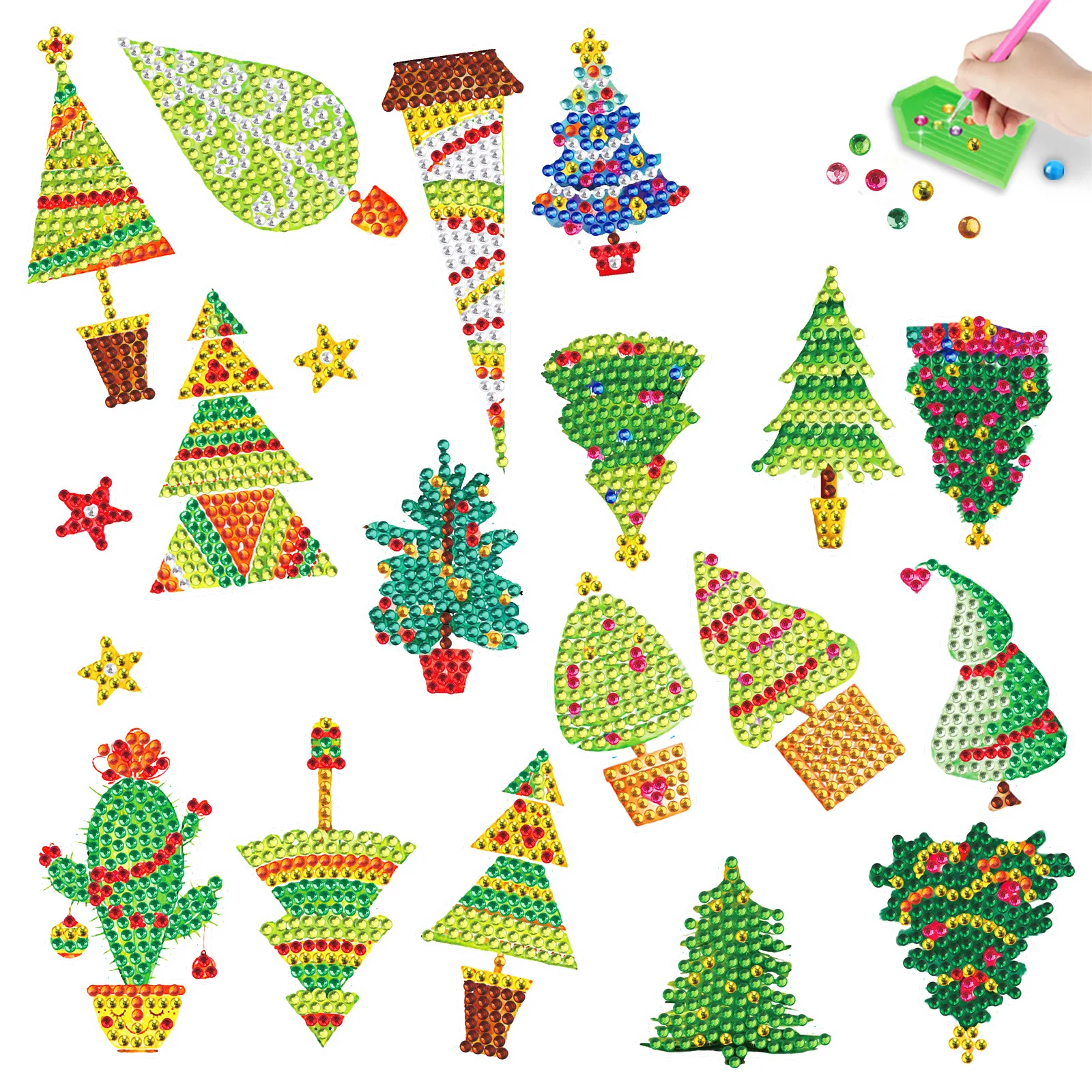 

Christmas Decoration Crystal Stickers Christmas Tree Diamond Paintings, Free Stickers, Diy Handmade