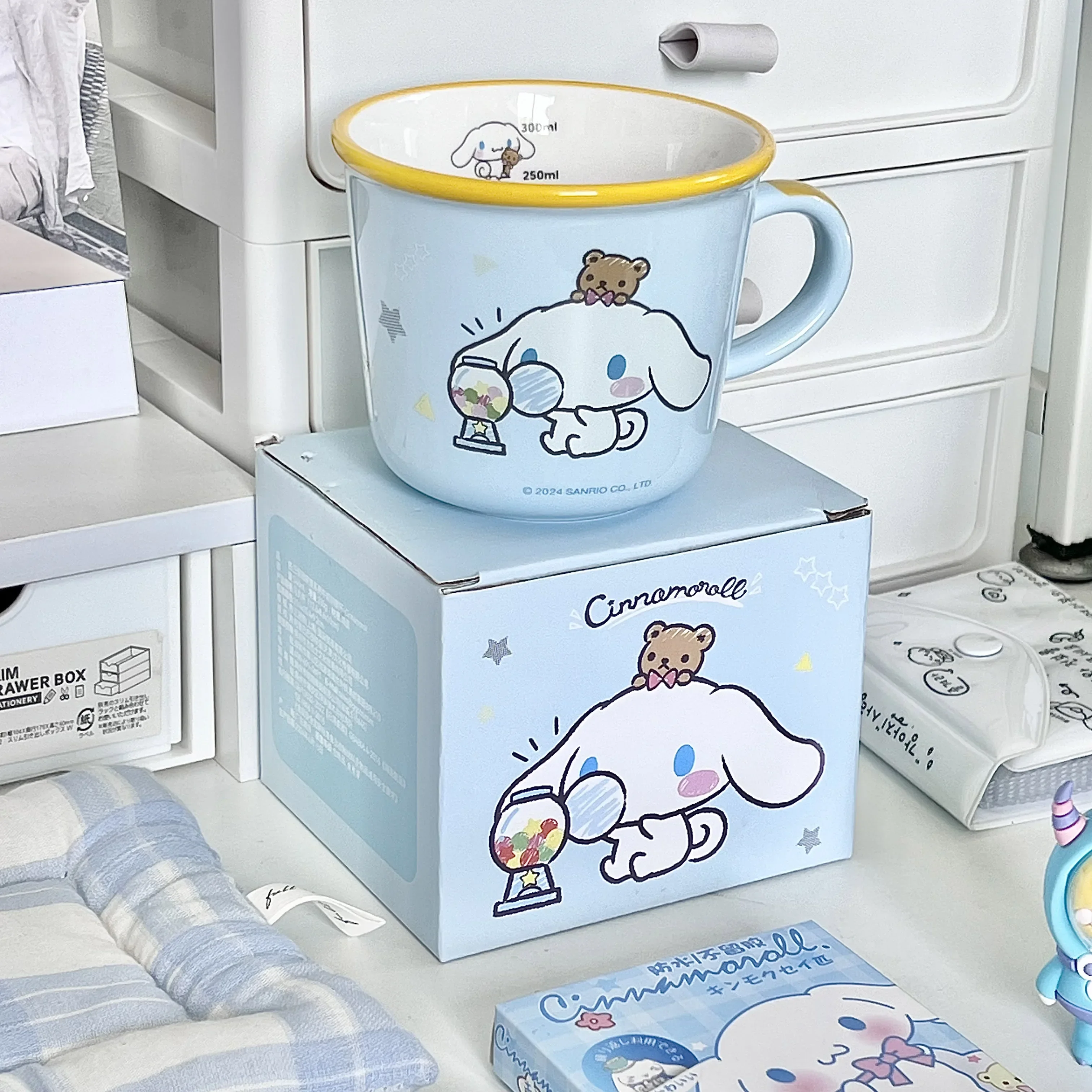 sanrio cute ceramic cup cartoon breakfast milk coffee drinking cup children kuromi mug girl gift creativity Anime Peripherals