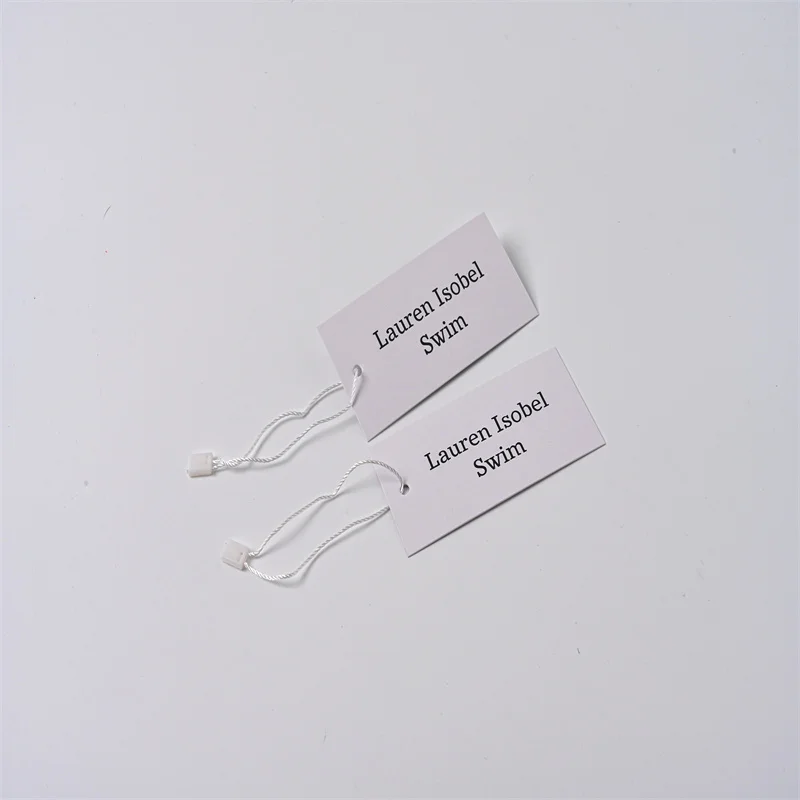 Custom..pieces.Customized Firmenname bedruckte umweltfreundliche Hangtag-Kleidungs-Hanging-Tag