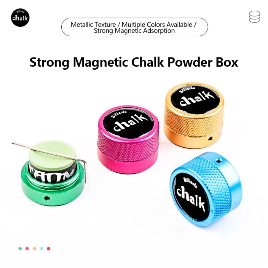 1pc porta gesso per piscina strumento pratico a forma rotonda accessori da biliardo mini custodia magnetica con punta di gesso contenitore scatola rotonda Billia