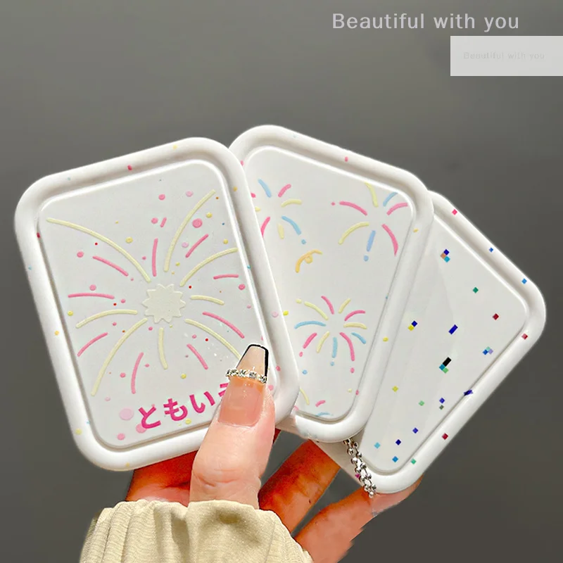 

Fireworks Portable Folding Makeup Mirror Portable Pocket Mirror Women Rectangle Cosmetic Make Up Mirror For Tools Vanity