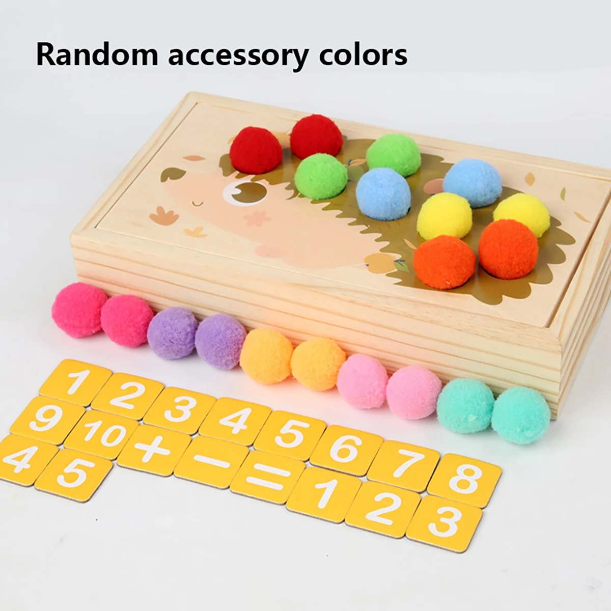 어린이 구슬 클립 수학 덧셈 및 뺄셈 퍼즐 장난감, 몬테소리 고슴도치 노크 음악 교육 도구