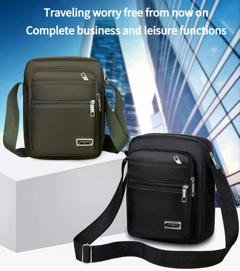 Geschäftsreise Herren-Umhängetasche Wasserdichte und Verschleißfeste Schultertasche Multifunktionaler Kleingeld-Rucksack – Detail 9