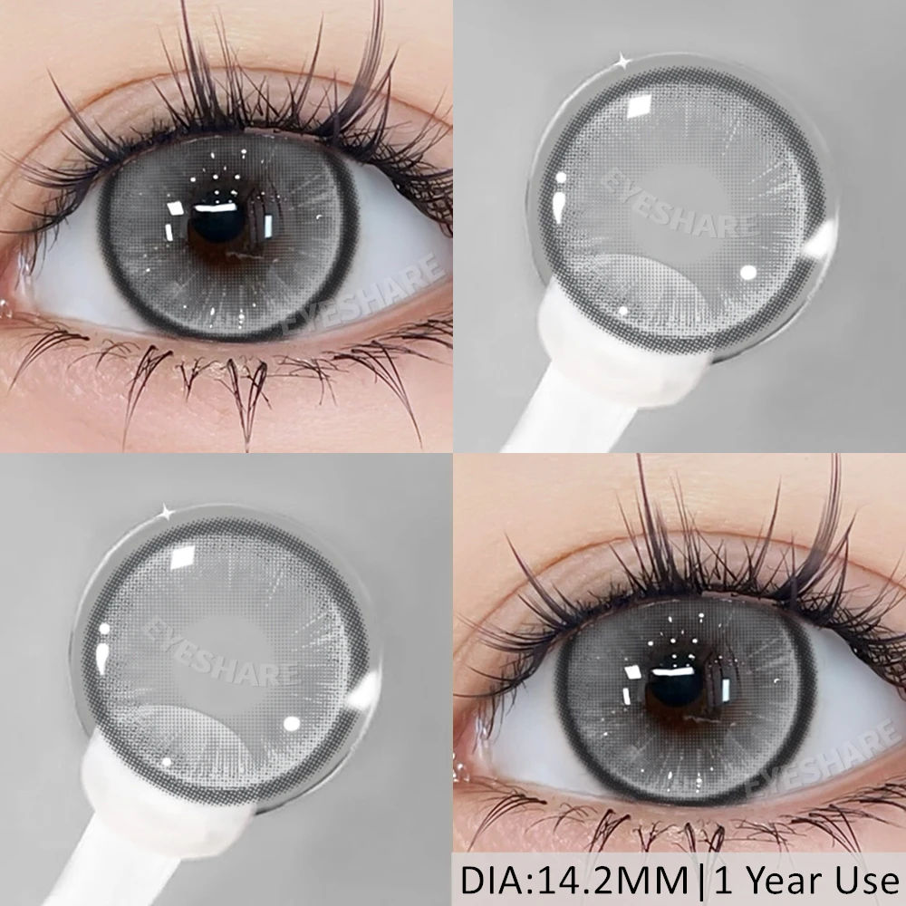 EYESHARE 1 Paar graue Kontaktlinsen für Augen, farbige Linsen, graue Linsen, natürliche bunte Kontaktlinsen, jährliche Verwendung