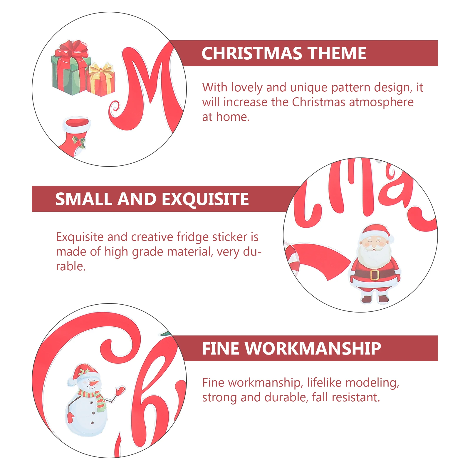 

1Set Christmas Refrigerator Magnet Fridge Sticker Party Decor Creative Cartoon Snowman Design Decal Fridge Magnet