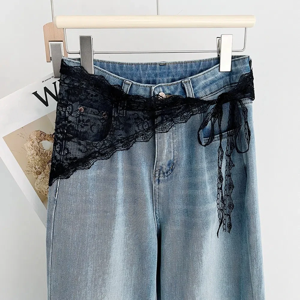 

Fashion Floral Lace Layered Skirt Lace-up Y2K Streetwear Lace Triangle Scarf Hip Curtain