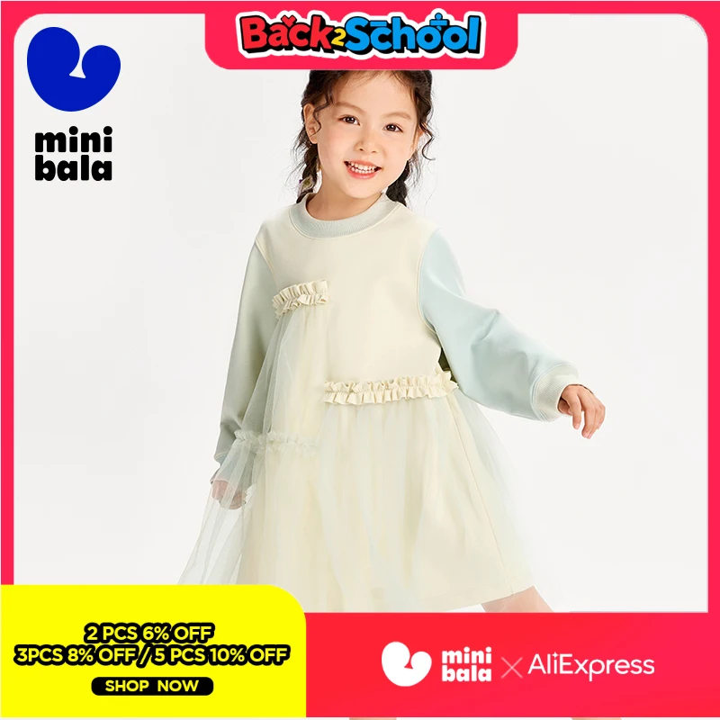 

Платье Mini Bala для девочек, свободное удобное милое платье принцессы со сращиванием