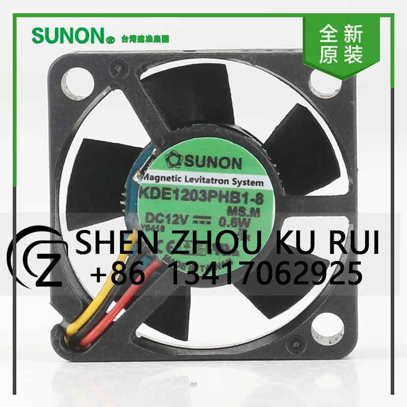 

New Sunon 5V 24V 48V DC 12V 0.6W AC EC 3010 30X30X10MM 3CM silent frequency converter bearing 3-wire KDE1203PHB1-8 cooling fan