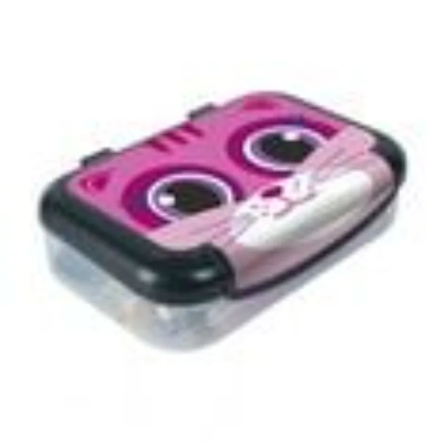 

ZIPIT Pink Cat Recycled Plastic Pencil Box For Girls Elementary School Hard Shell Storage Case With Cute Animal Design Friendly