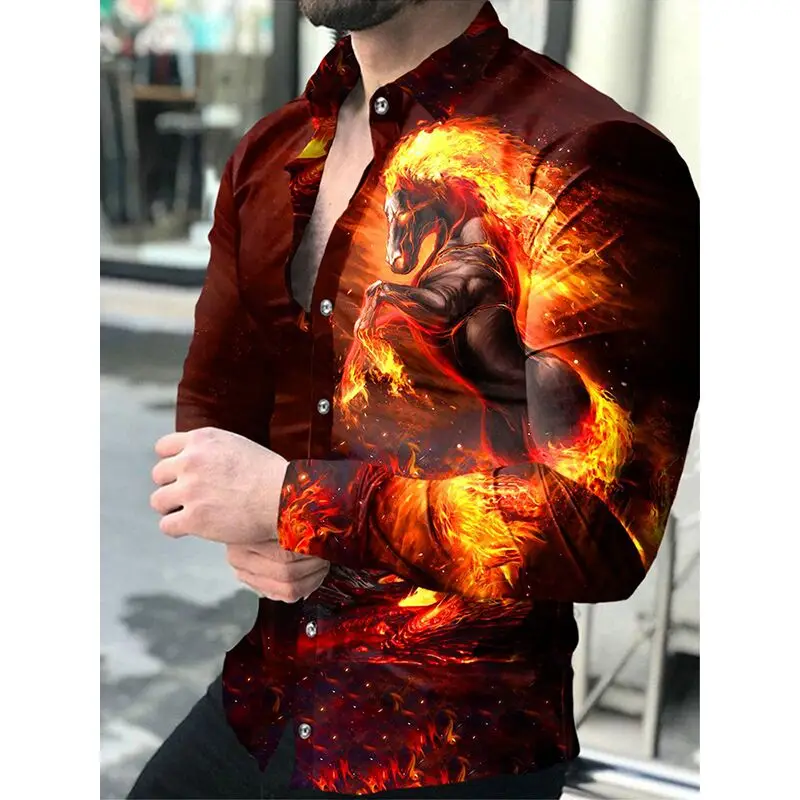 The New Men\'s Long-sleeved Basic Daily Casual Shirt Classic Design Button-down Shirt Slim Fit Printed Shirt Business Shirt S-6XL