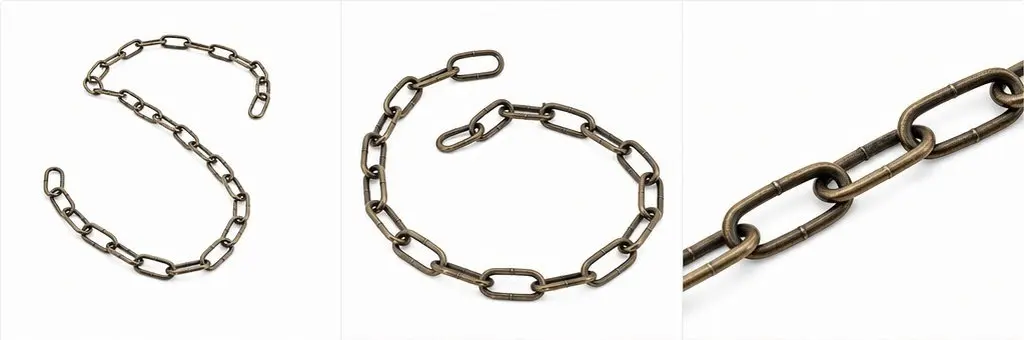 2Pcs Decorative Pendant Light Chain Iron for Ceiling Lamps Heavy Duty Hanging Chain Fixture Chandelier Lighting Extension