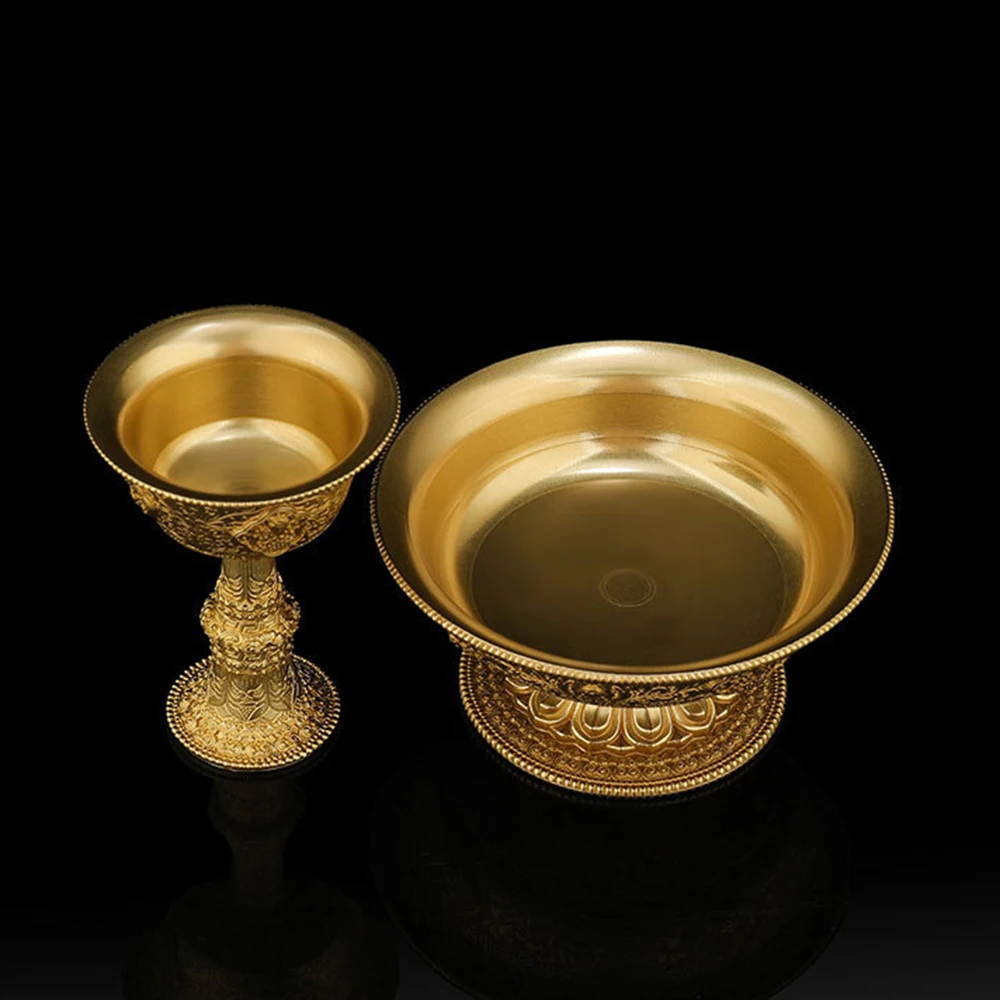 Nepal Pure Copper Dharma Protector Cup,Tibetan Holy Water Cup, Buddha's front water supply cup, Home Sacrificial Vessel Ornament - Image 4