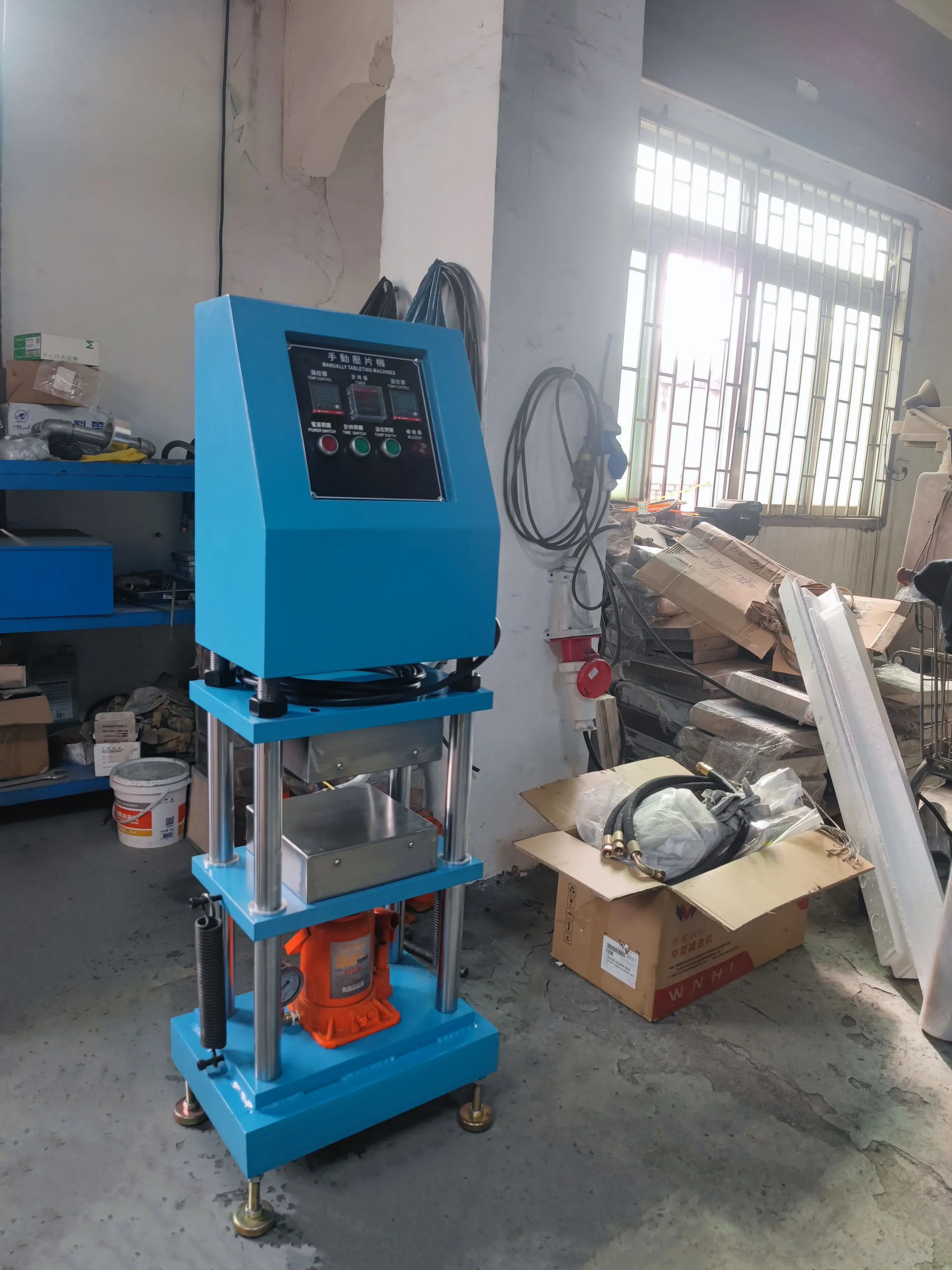 Manual Lab Hydraulics Rubber Vulcanizing Hot Press Plate Compression Moulding Machine