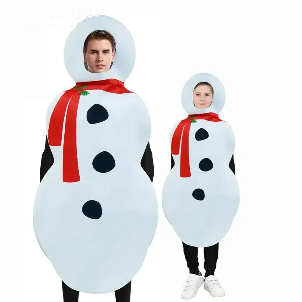 

Christmas Snowman Jumpsuits Fancy Family Matching Suit Carnival Xmas Party Cosplay Costume Disguise Wear Dress Up Suit