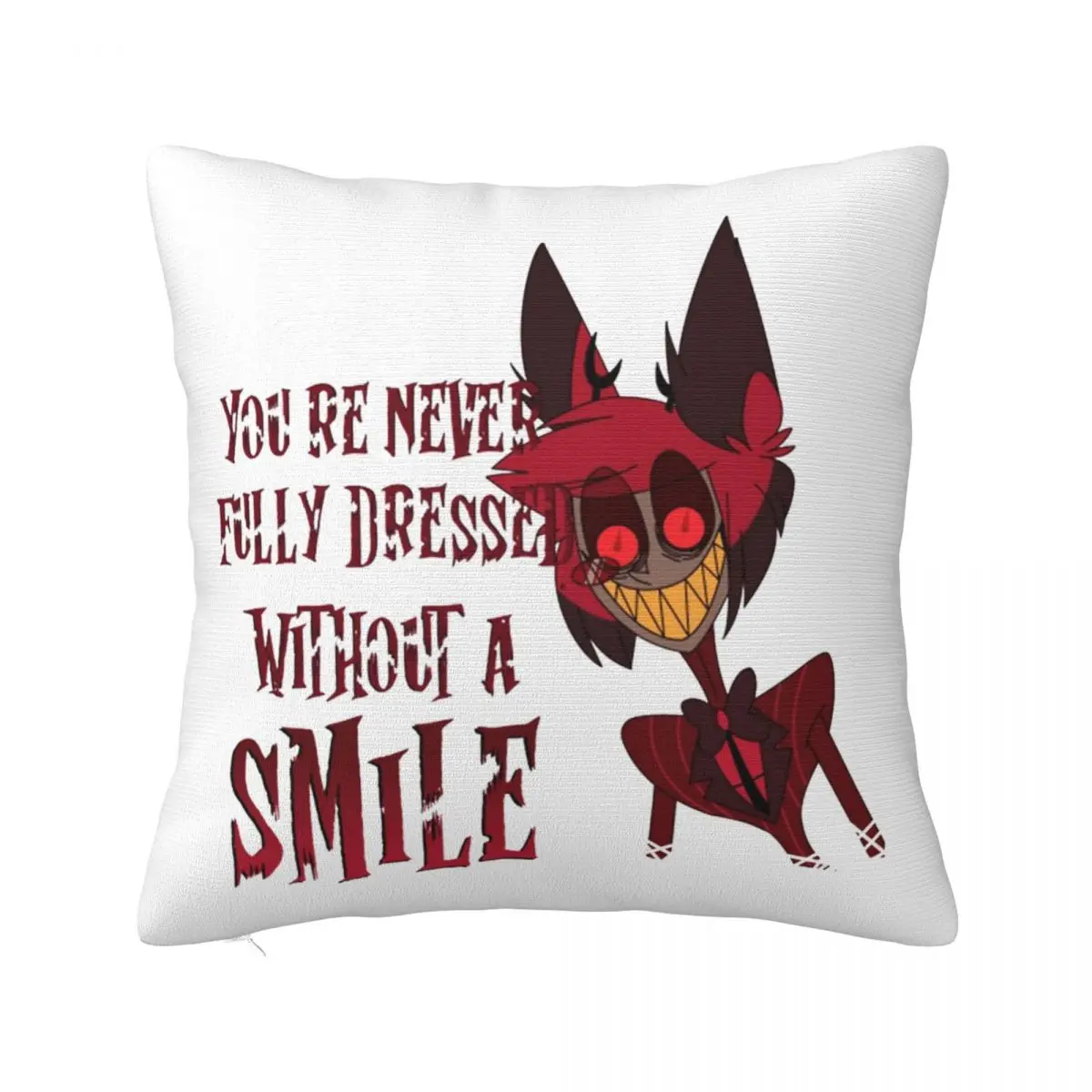 Smile My Dear Hazbins Pillowcase Polyester Cushion Cover Decoration Pillow Case Cover Home Square 45*45cm