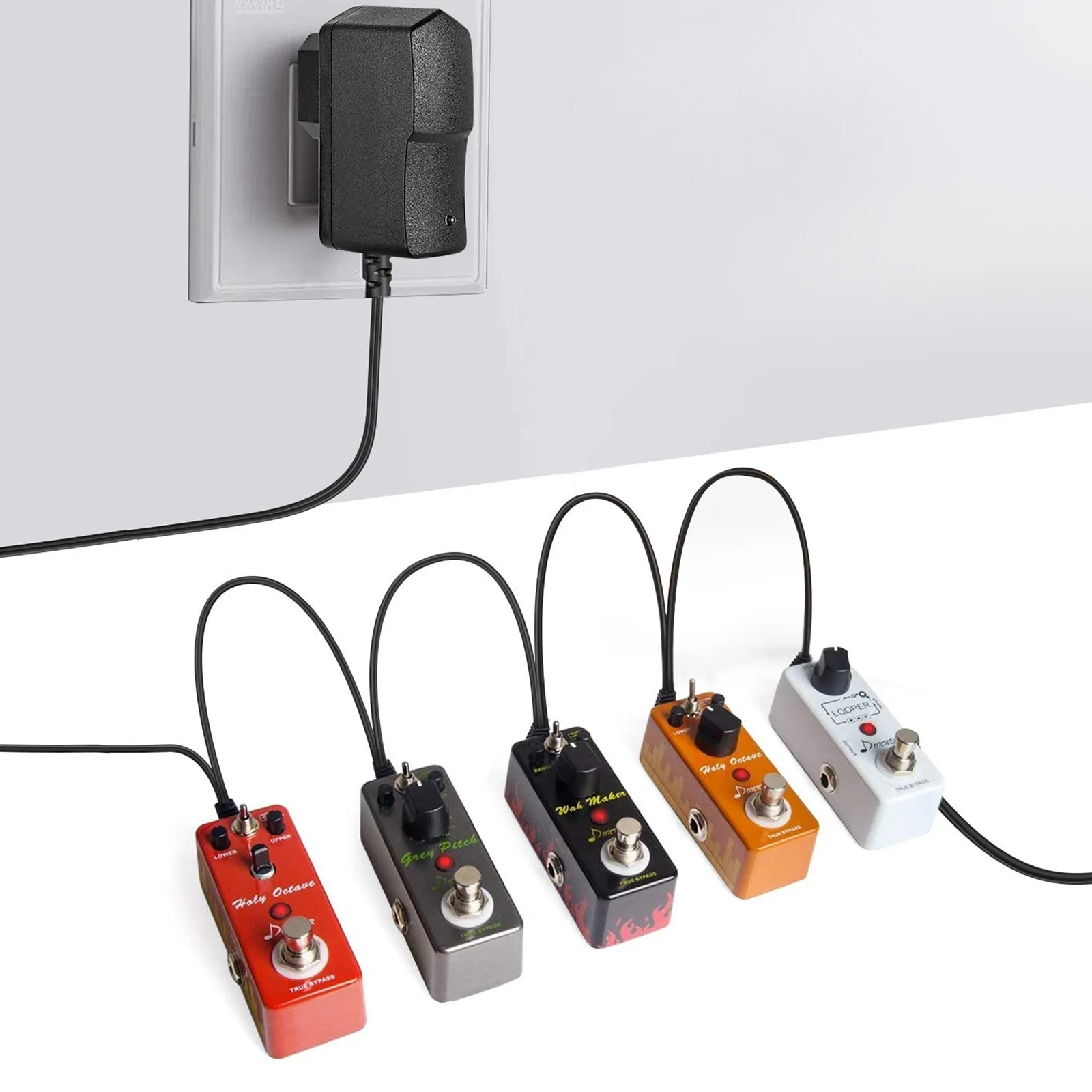 Guitar Effect Pedal Power Supply Adapter 9V DC 850MA Tip Negative 850mA Effect Pedal Power Supply for Guitar Effects Pedals