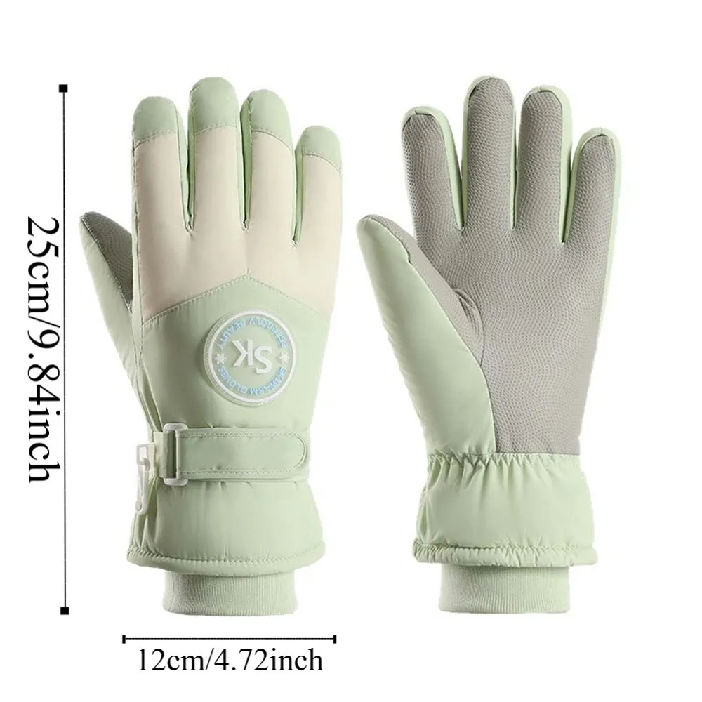 Oxford Cloth Thickened Gloves Coral Fleece Soft Ski Anti-cold Mittens Warmer Anti-splash Water Unisex Windproof Gloves Winter