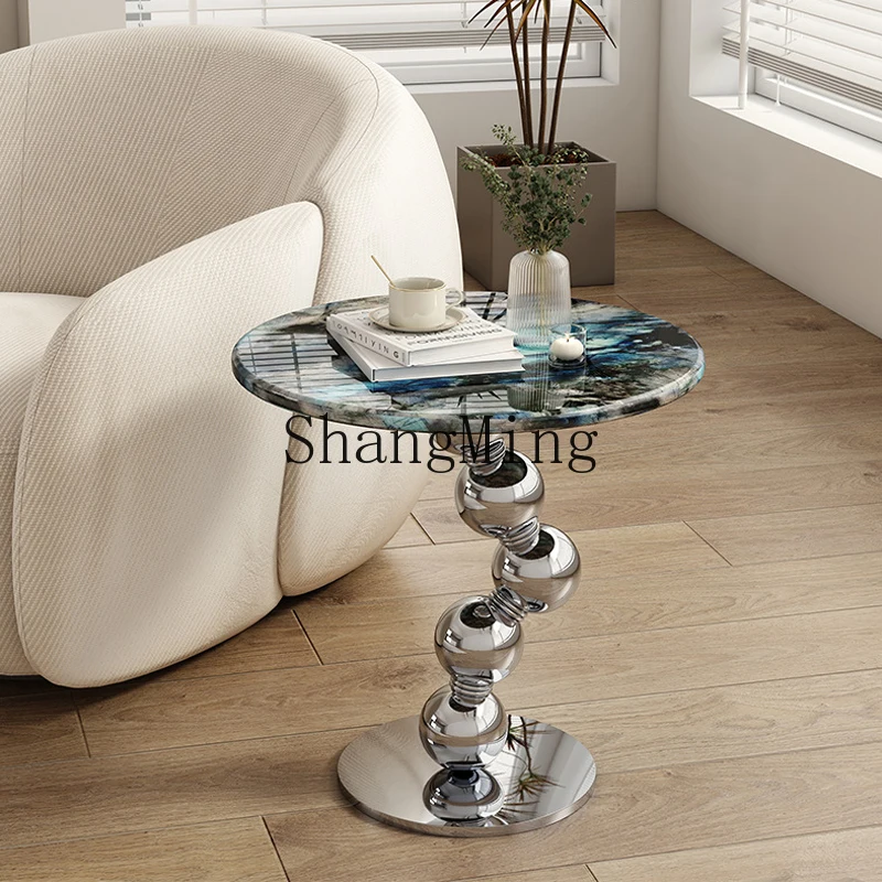 

DHY minimalist marble edge sofa living room modern high-end household small round coffee table