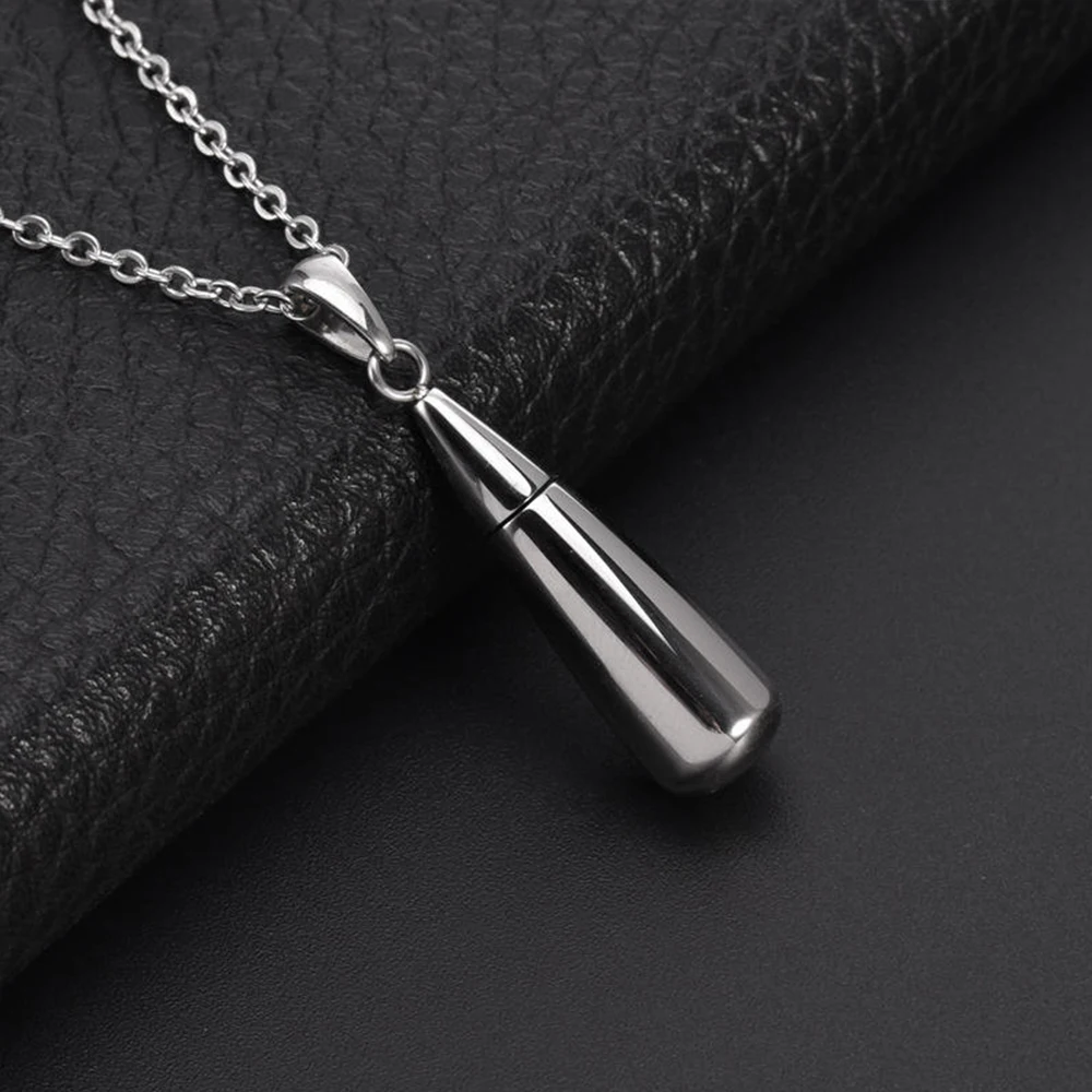 Urnen-Halskette für Asche, für Damen und Herren, tropfenförmiger Gedenk-Anhänger, Ascheschmuck – Detail 3