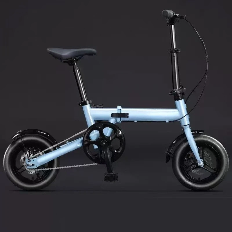 Folding Bicycle Lightweight Portable Single Speed College Student Male and Female Adolescent Bicycle 12 Inch Small Car