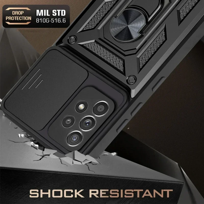 Armor Slide Camera Lens Case for Samsung Galaxy S24 S23 S22 S21 S20 Plus Note 20 Ultra A54 A53 5G S23 S20 FE Bumpers Cover