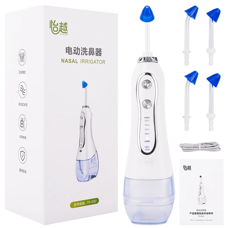 

Professional Nasal Irrigator With 5 Efficient Cleaning Modes Gentle Mode For Daily Basic Maintenance Drying/Uncomfortable Nasal