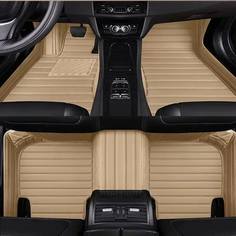 Stripe Style Car Floor Mats for Cadillac SRX 5 Seat 2010-2016 CT4 CT5 CT6 2020-2023 Car Accessories Artificial Leather