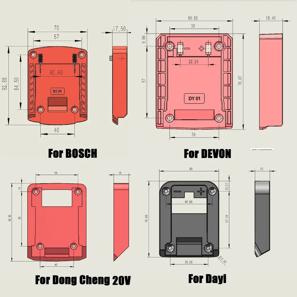 DIY Adapter Converter Base Charging Head Shell for Makita for DeWalt for WORX for Milwaukee 18V Lithium Battery DIY Connector