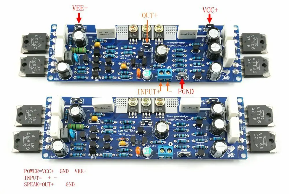 

1pair LJM L12-2 Dual Power Amplifier Board Low Distortion Class AB AMP