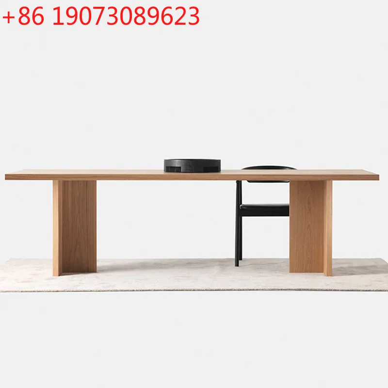 

Скандинавский обеденный стол из массива дерева, простой длинный стол для гостиной, письменный стол из ясеня, современный креативный минималистичный рабочий стол