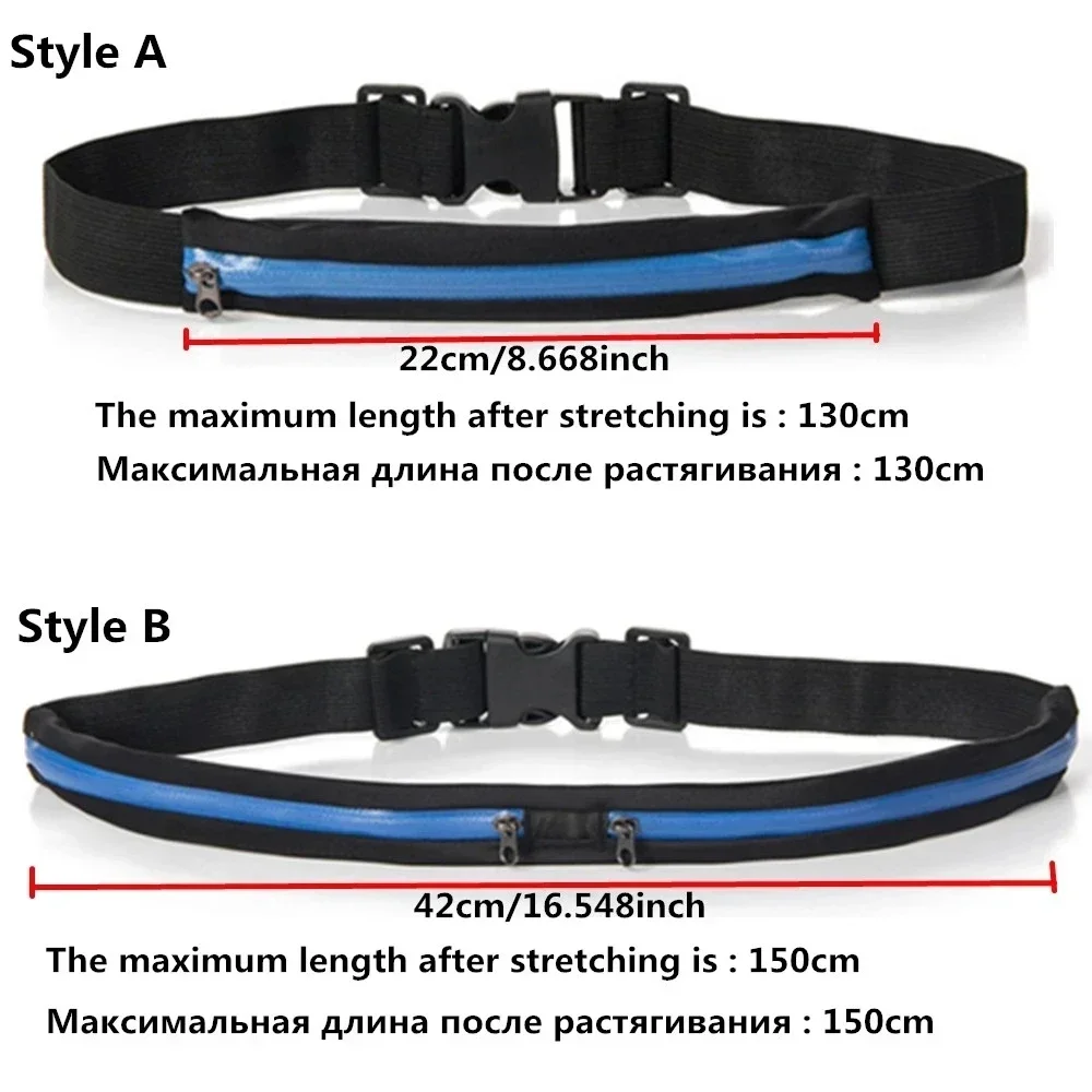 Cycling Waist Pack Double Pocket Waterproof Phone Belt Nylon Casual Small Bag Traveling Running Hiking Sport Traveling Shopping