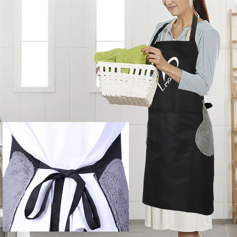 Kitchen Apron Waterproof Oil-proof Cooking Baking Aprons Restaurant Sleeveless Aprons Daddy Mom Kids Household Cleaning Tools