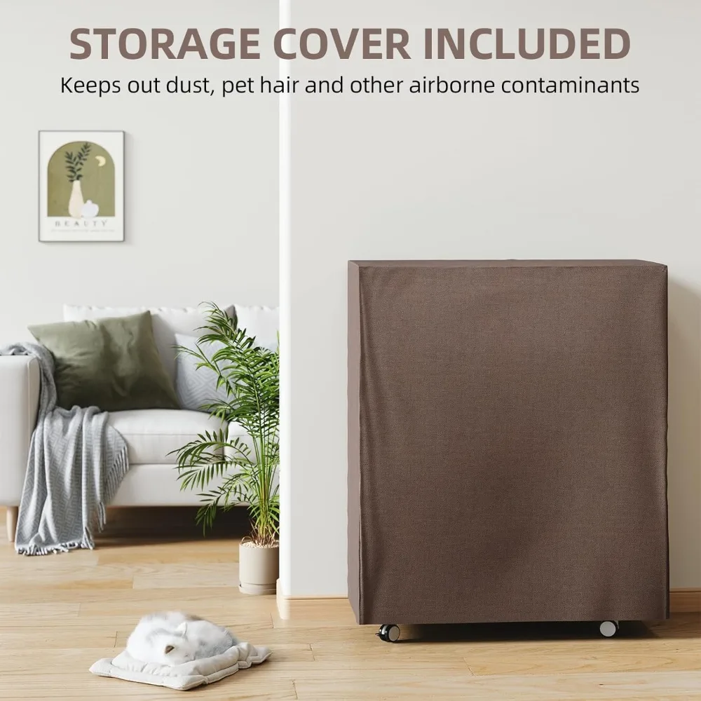 سرير قابل للطي مع مرتبة - إطار مزدوج الحجم مقاس 75 بوصة × 38 بوصة - سرير محمول قابل للطي للبالغين للضيوف - سميك 5 بوصات، ذاكرة F