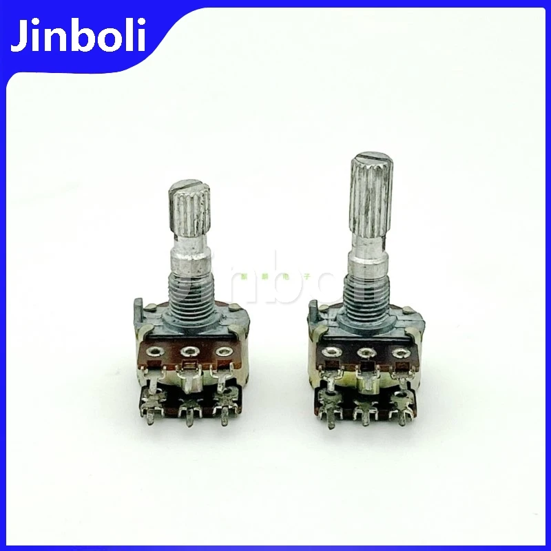 3PCS 16 Type A5K 6-Pin Double Potentiometer Computer Speaker Amplifier Audio Volume Potentiometer 20mm 25mm Shaft