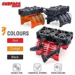 Surpsshobby RC Heatsink With Dual Cooling Fan for Hobbywing Leopard 4268 4274 4092 1/8 1/10 RC Car Motor