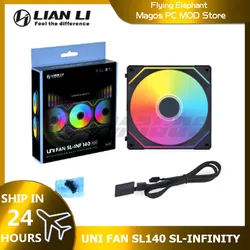 Lian Li UNI FAN SL140 SL-INFINITY Infinity Mirror cabeless Daisy Chain Fan 140mm raffreddamento ad acqua L-connect 3 controllo Software