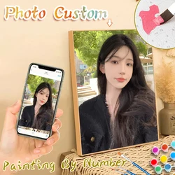 Photo Custom Oil Painting By Numbers acrylic For Adults Photo Kits Acrylic Paint Picture Number On Canvas Personality Gift