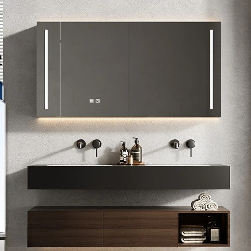 

Комбинация ванной комнаты, керамический встроенный шкаф для раковины, умный умывальник, зеркальный шкаф для отеля