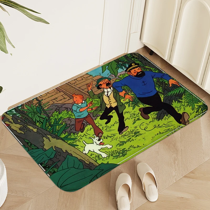 Rug for Bedroom T-Tintin Livign Room Bathroom Floor Carpet Anti Slip Room Decorating Items Hallway Entryway House Entrance Mat