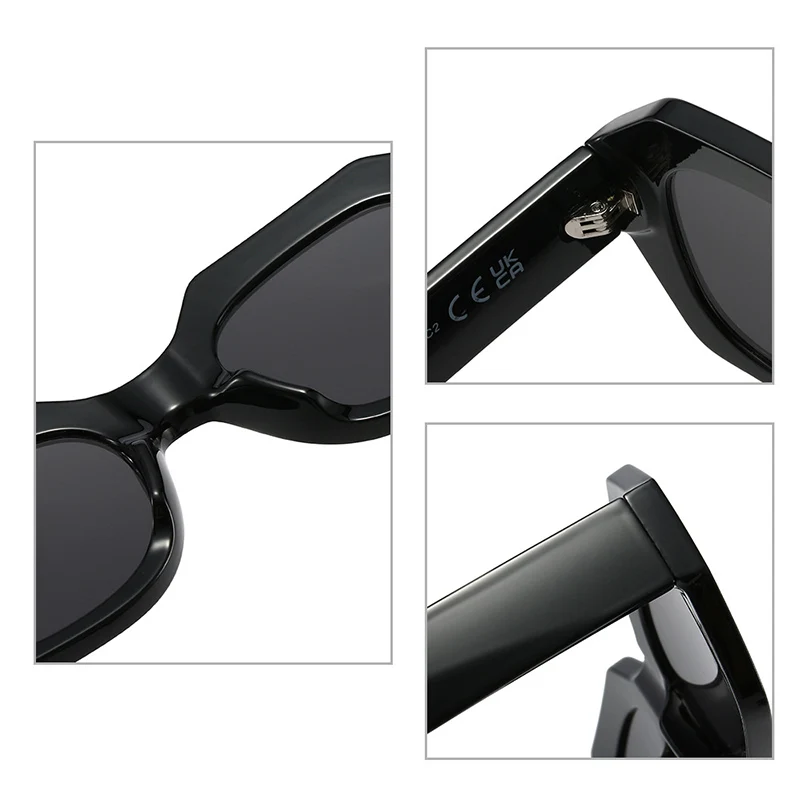 نظارات شمسية مربعة مضلعة جديدة من SO&EI للنساء، ظلال أزرق وأخضر UV400