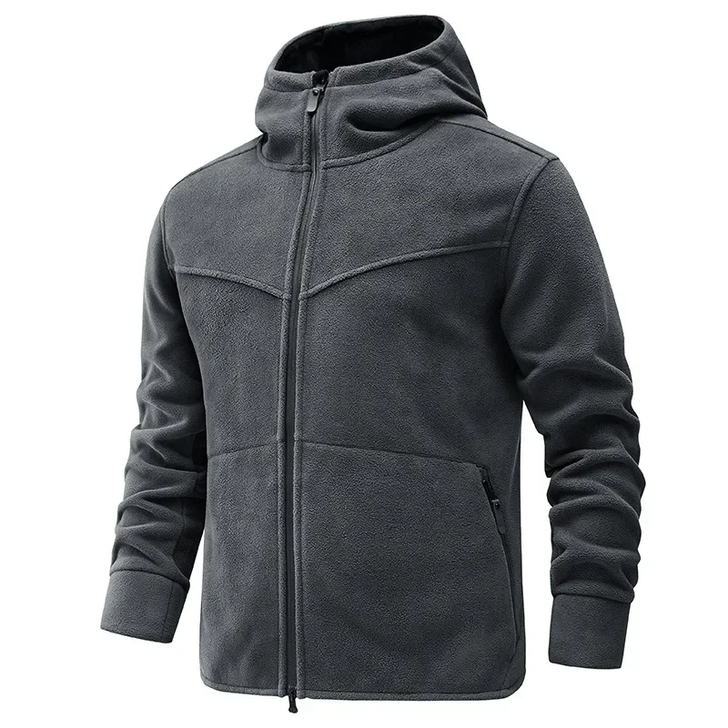 

2023 New Men's Windproof and Cold Resistant Shake Fleece Sports Winter Hooded Warm Thick Coat