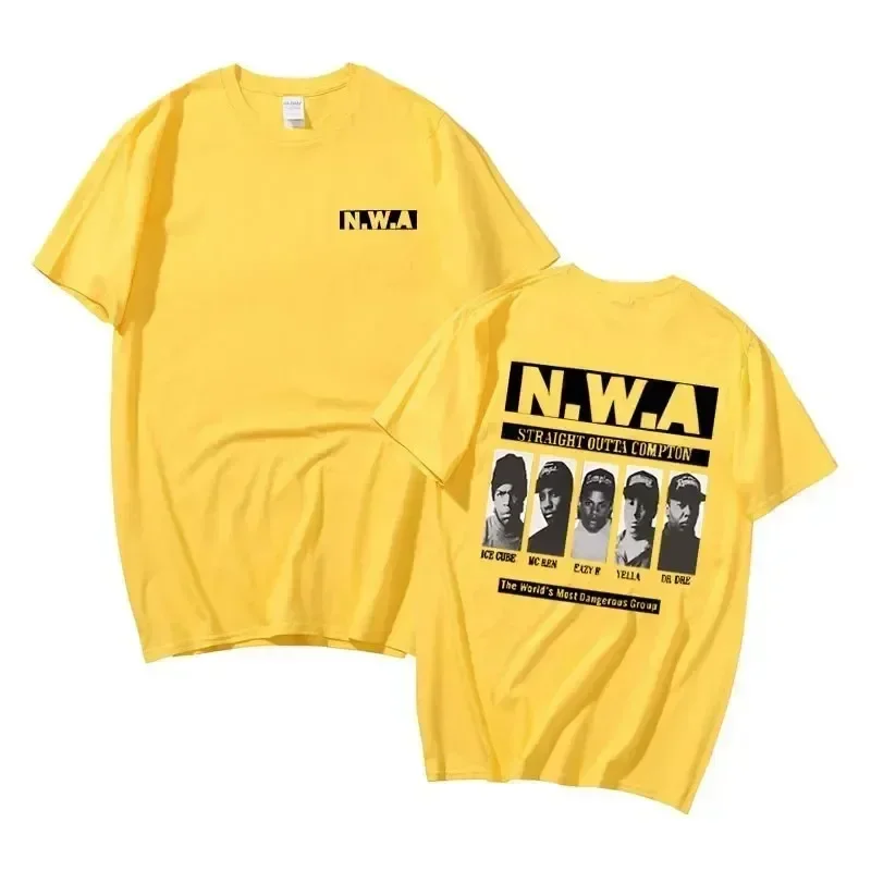 Rapper Ice Cube MC Ren Dr. Dre DJ Yella Eazy-E Tshirt Gangsta Rap N.W.A NWA Music Group T-shirt Men Hip Hop Vintage Tee Shirt