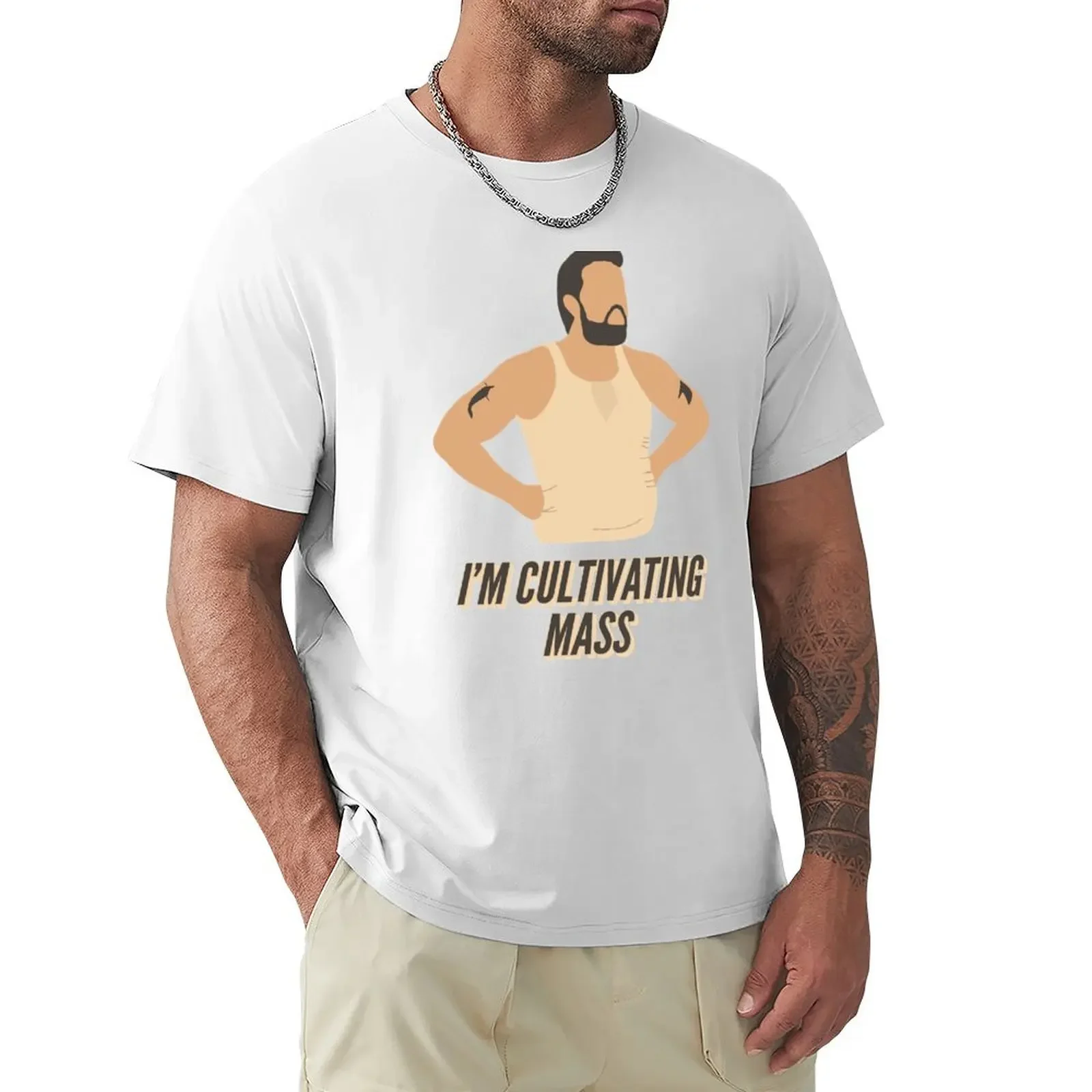 i'm not fat i'm cultivating mass Tx T-Shirt oversized plus size tops mens clothing 2024 heavyweight new arrival hot round neck