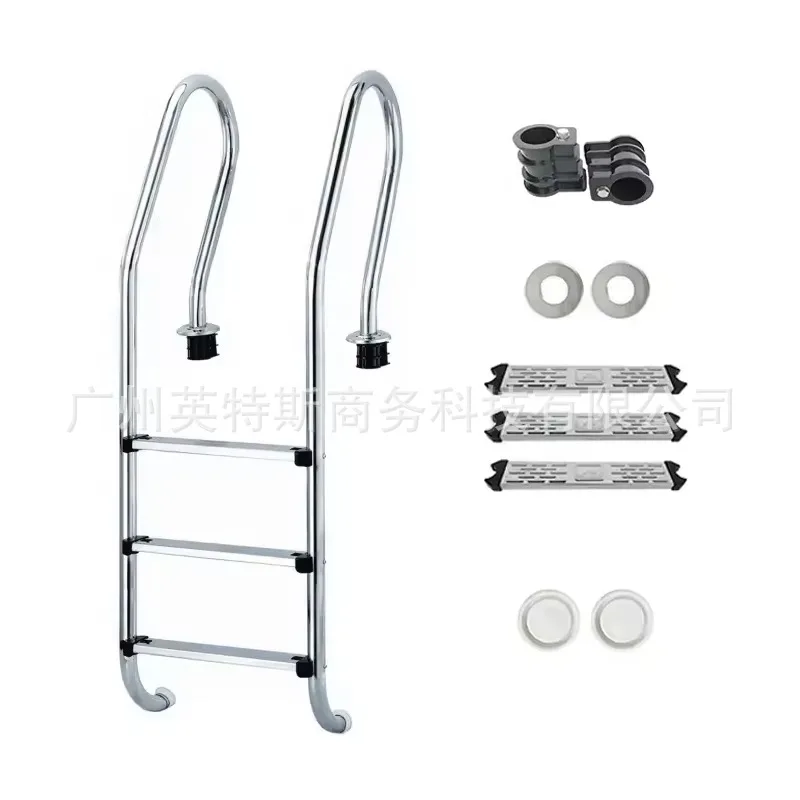 Stainless Steel Pool Ladder Pre embedded and Flange Options For Swimming Pool SPA