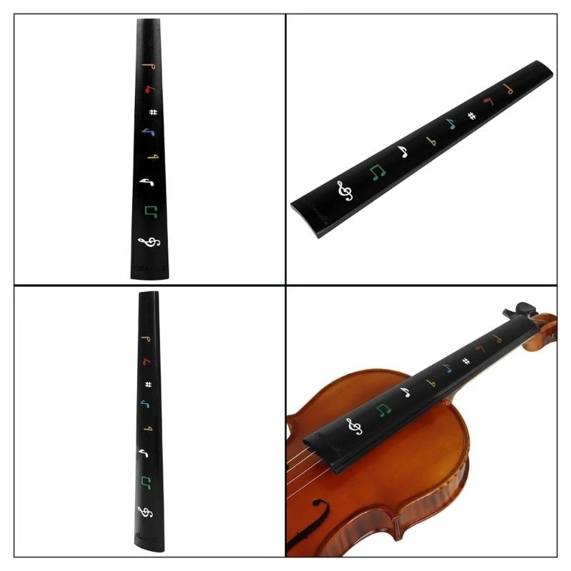 

4/4 Size Violin Fingerboard Fiddle Replacement Part Finger Board Violin Neck Pad 69HD