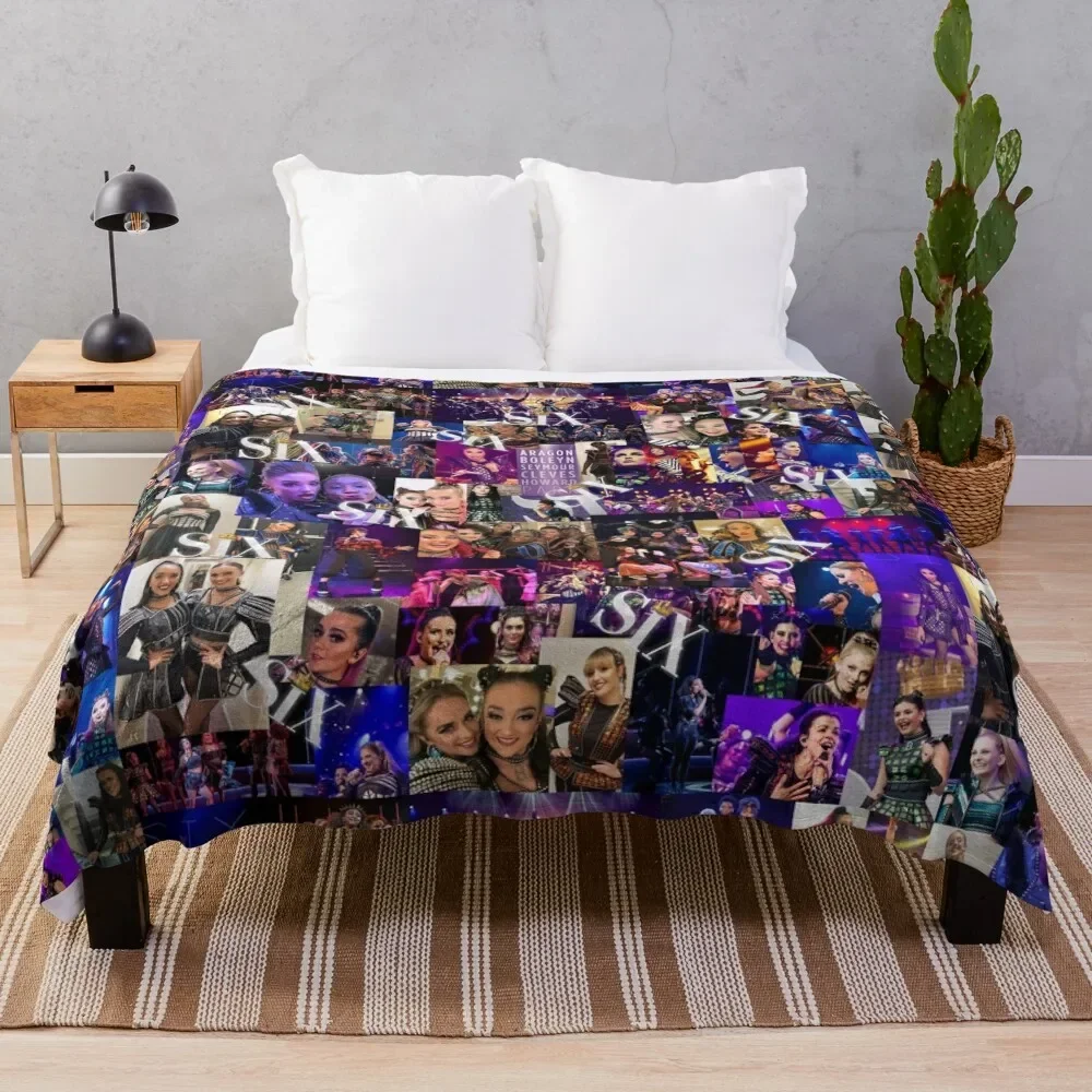 

Six Collage Throw Blanket Decoratives Beautifuls Luxury Designer Thin Blankets