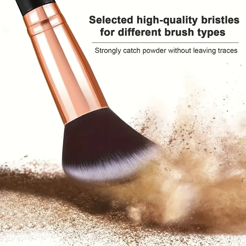 New 10pcs Makeup Brushes Set Foundation Blush Powder Eyeshadow Kabuki Blending Cosmetic Full Set Soft Fluffy Female Makeup Tools