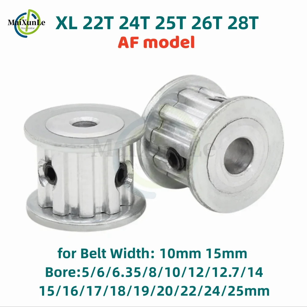 

XL AF-model 22/24/25/26/28T Timing Pulley Bore 5~25mm Pitch 5.08 mm Aluminum Pulley Width 11/16mm For 10/15mm XL Timing Belt