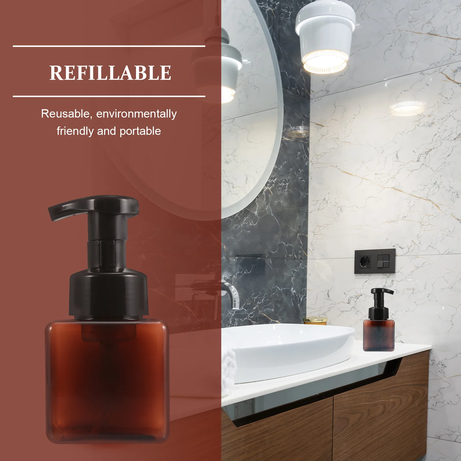 

2Pcs Foaming Bottles Portable Travel Bottle Refillable Soap Dispenser for Shampoo Shower Gel Facial Cleanser